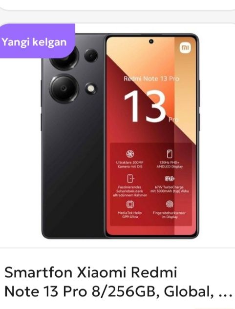 Redmi note 13pro 8/256 ochilmagan