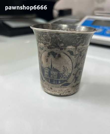 Руска сребърна чаша за кидуш от 19-ти век, 0.84 проба