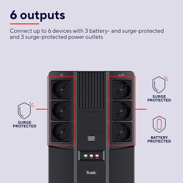 Нов UPS Trust Maxxon 800VA / 360W (Непрекъсваемо Захранване)