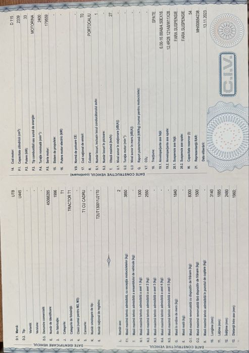 Tractor UTB 445 si remorca in stare foarte buna