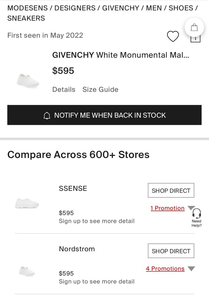 Кроссовки Givenchy Monumental Mallow White EU43/US10