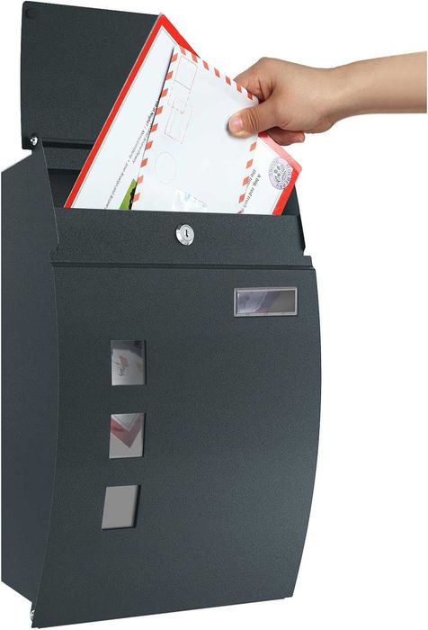 Cutie postala Songmics, otel gri-antracit