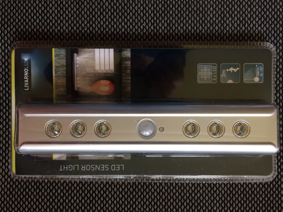 LED х 6 осветително тяло, Ново, сензор за движение и включени батерии