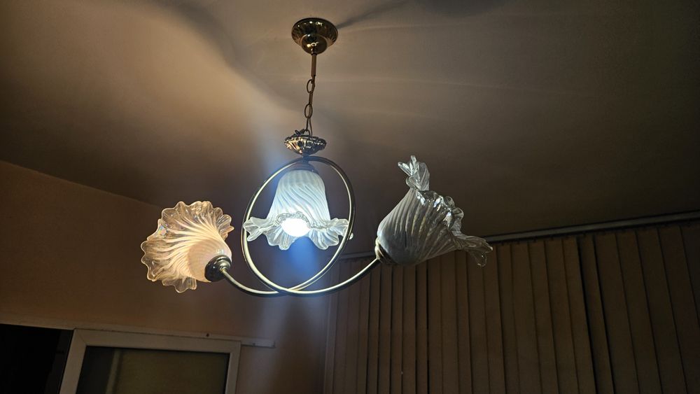 Полюлей  златист с три стъклени чашки 2 бр.