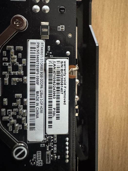 Продается видеокарта Palit GeForce RTX 4060ti StormX