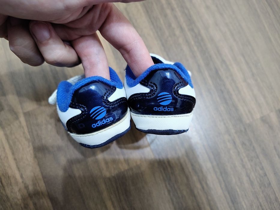 Adidasi Originali Adidas Neo Bebelusi, Albi/Albaștri, Mărimea 18 (10 c