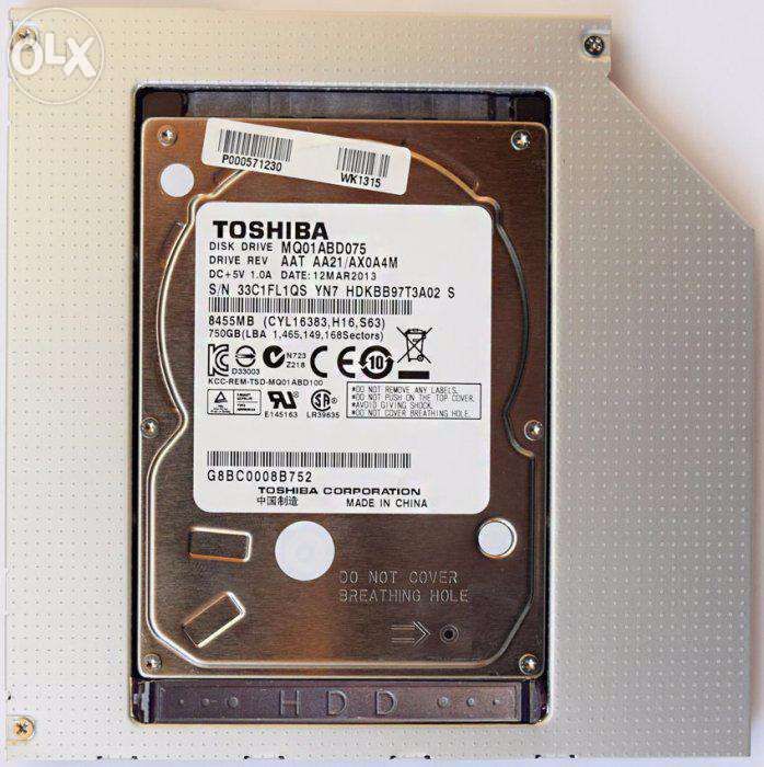 Адаптер для HDD/SSD в привод для любого ноутбука