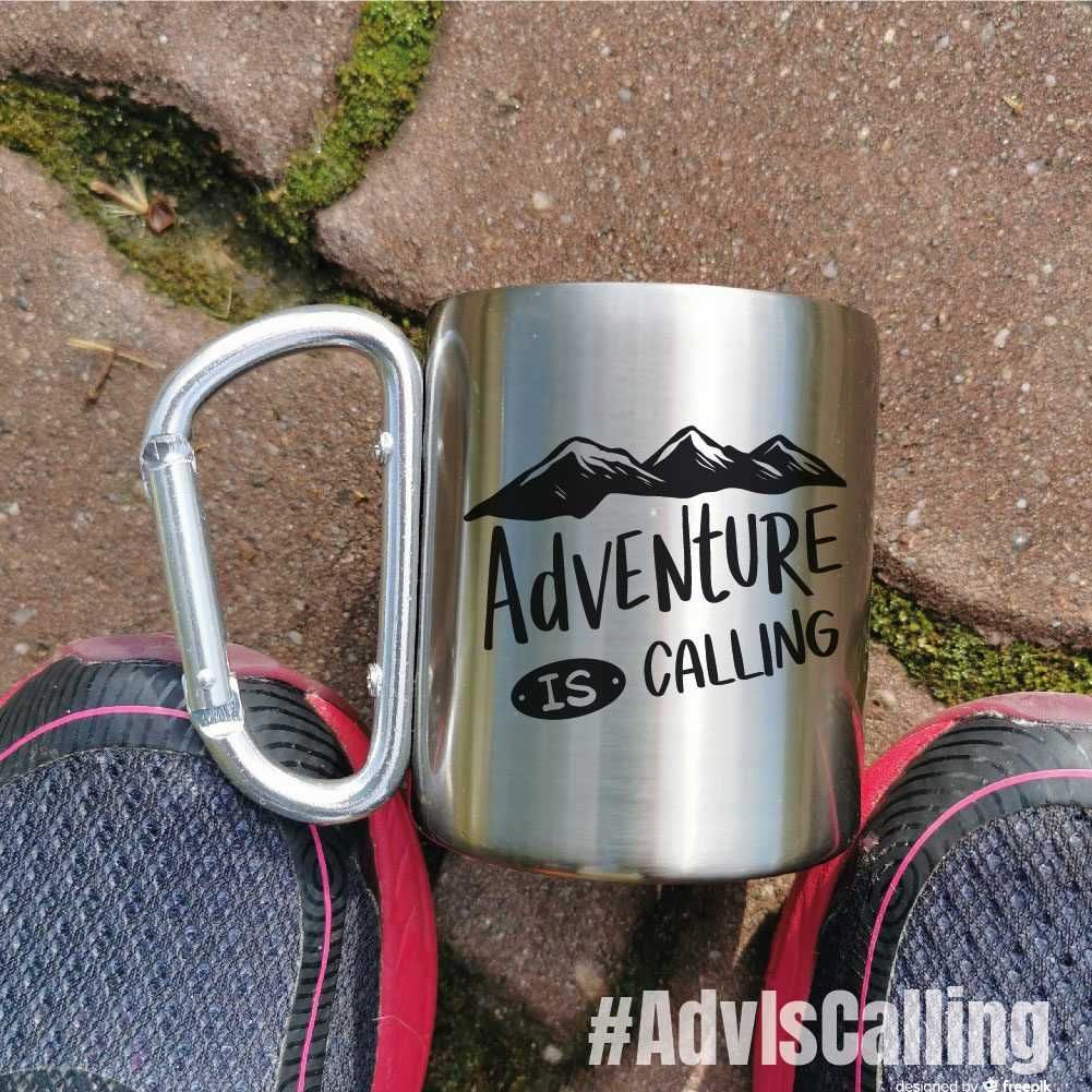 Cana Inox Cadou Personalizata Drumetie Copii – Adventure Is Calling