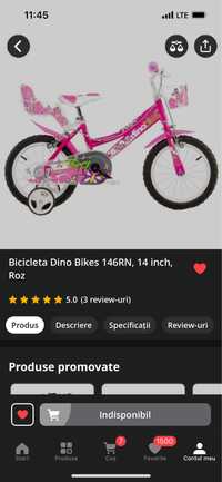 Bicicleta copii dino bikes
