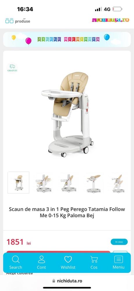 Scaun de masa 3 in 1 Peg Perego Tata Mia