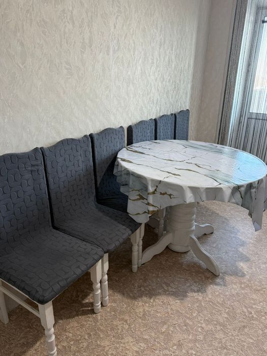 Стол и стулья 110 сантиметров круглый стол цвет белый