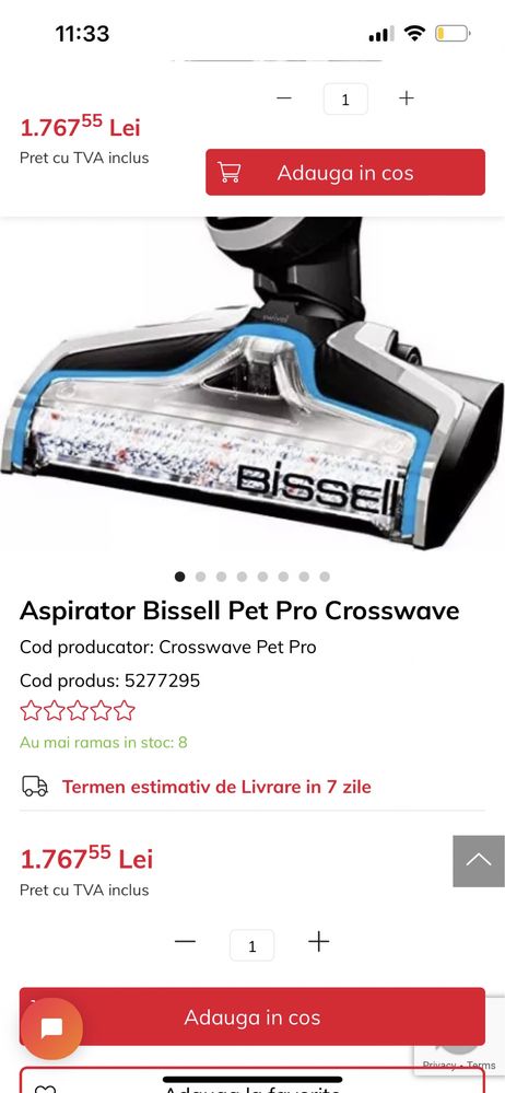 Aspirator  2 in 1 cu Mop Bissel Pet pro crosswave