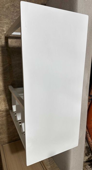 Set Masa de bar cu 2 scaune albe Mobexpert din lemn masiv