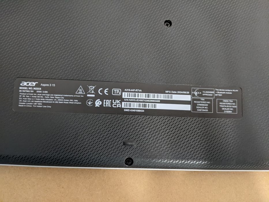 Acer Aspire 3 A315-44P-R7VA Ryzen 7 5700U 512GB SSD 16GB DDR4-SDRAM