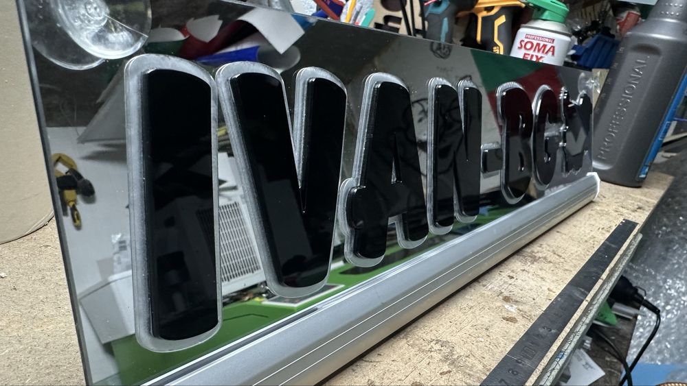 Огледална светеща табела за стъкло на камион , бус или трактор