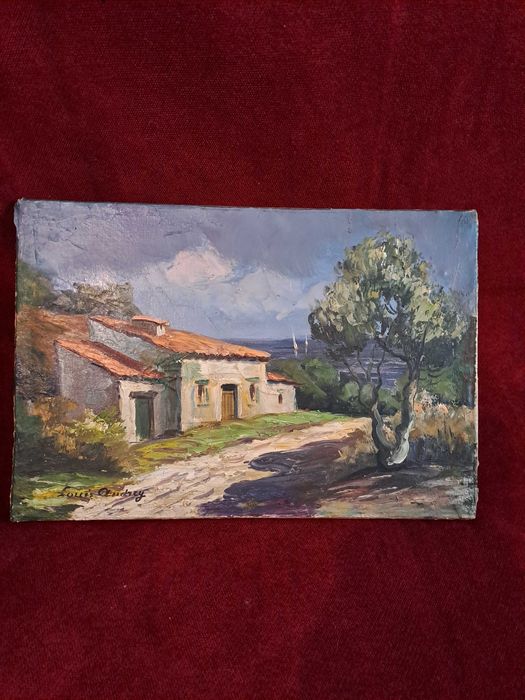 tablou pictura pe panza 35/24 cm semnat Louis Audrey