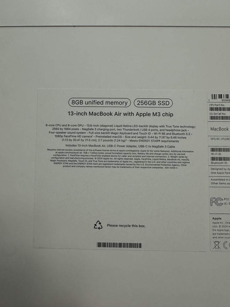 Macbook Air M3 13.6inch NEW