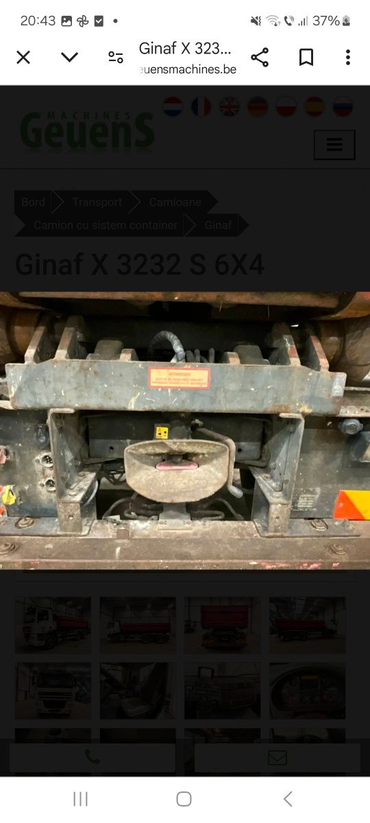 Daf ginaf basculanta abrollkipper 3 axe 32t  450000 km variante schimb