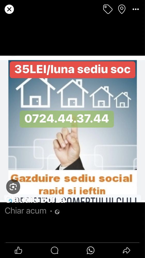 sediu firma 420 lei pe an Act constitutiv 299 lei