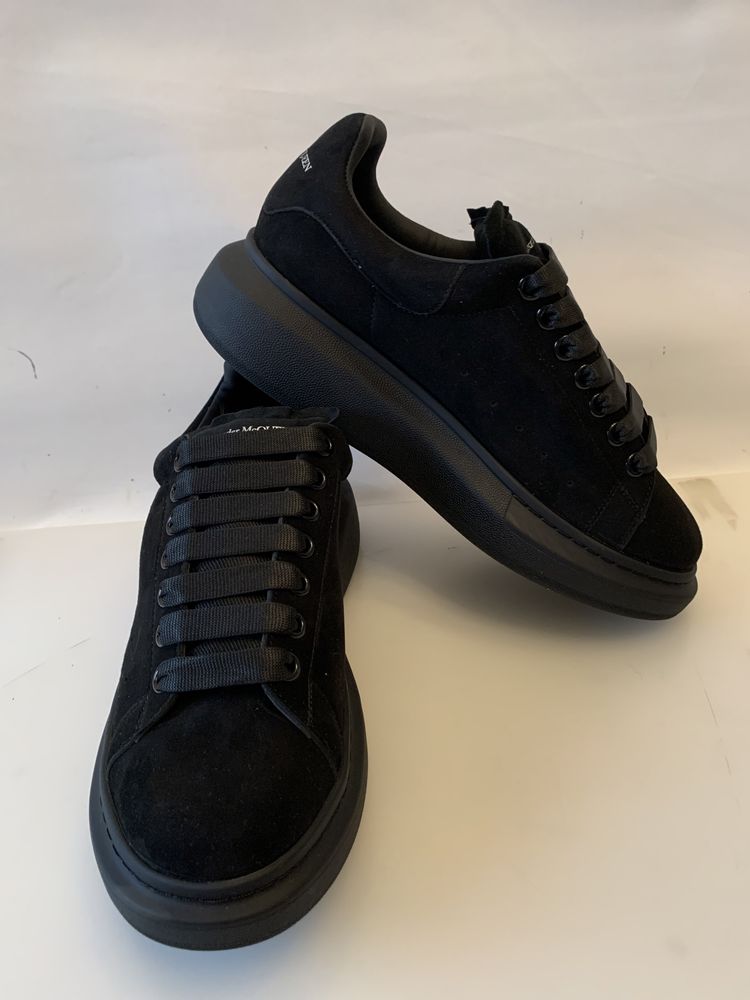 Adidasi,sneakers,Alexander McQueen,oversized,unisex,all black,camoscio