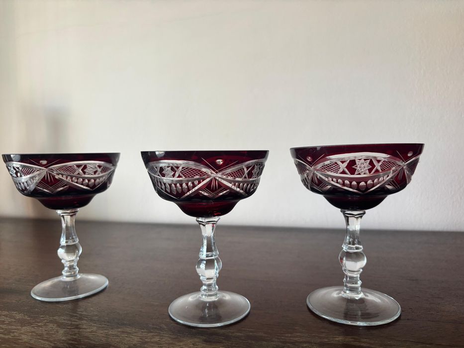 Set 6 pahare de cristal, vintage