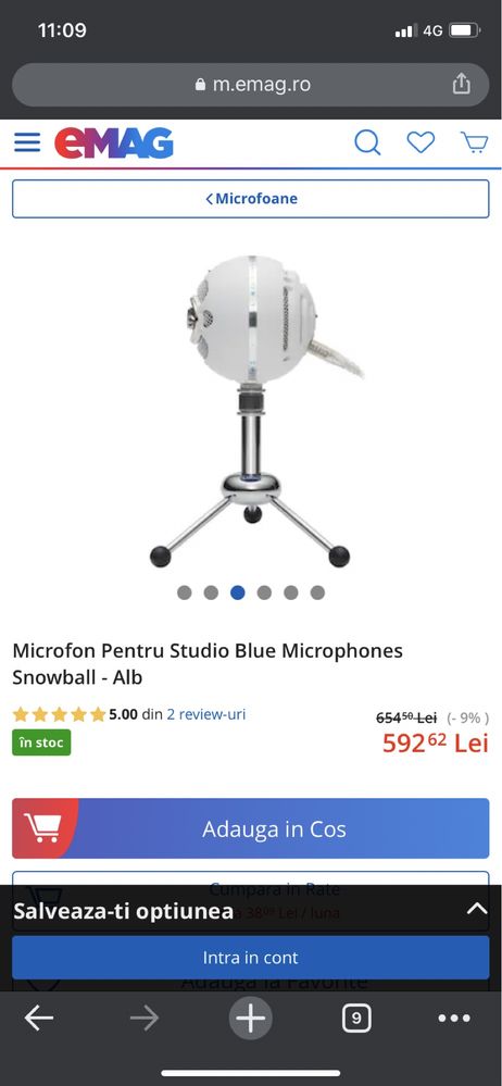 Microfon Pentru Studio Blue Microphones Snowball