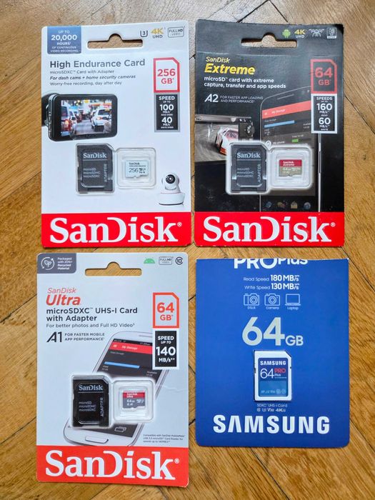Card memorie micro SDXC Sandisk Ultra 256GB 64Gb, Samsung PRO Plus NOU