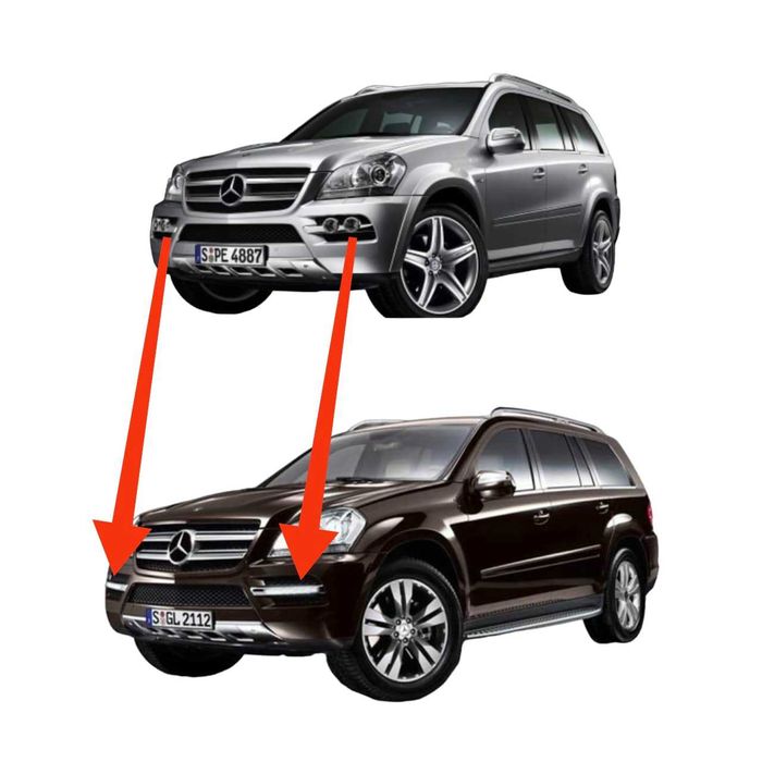 Дневни светлини LED/пластмасова част/хромирана част/Mercedes GL X164