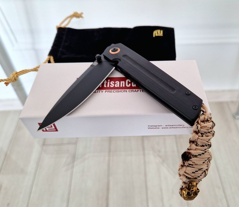 Cutit pliabil EDC Artisan Cutlery Sirius, otel AR-RPM9, nou