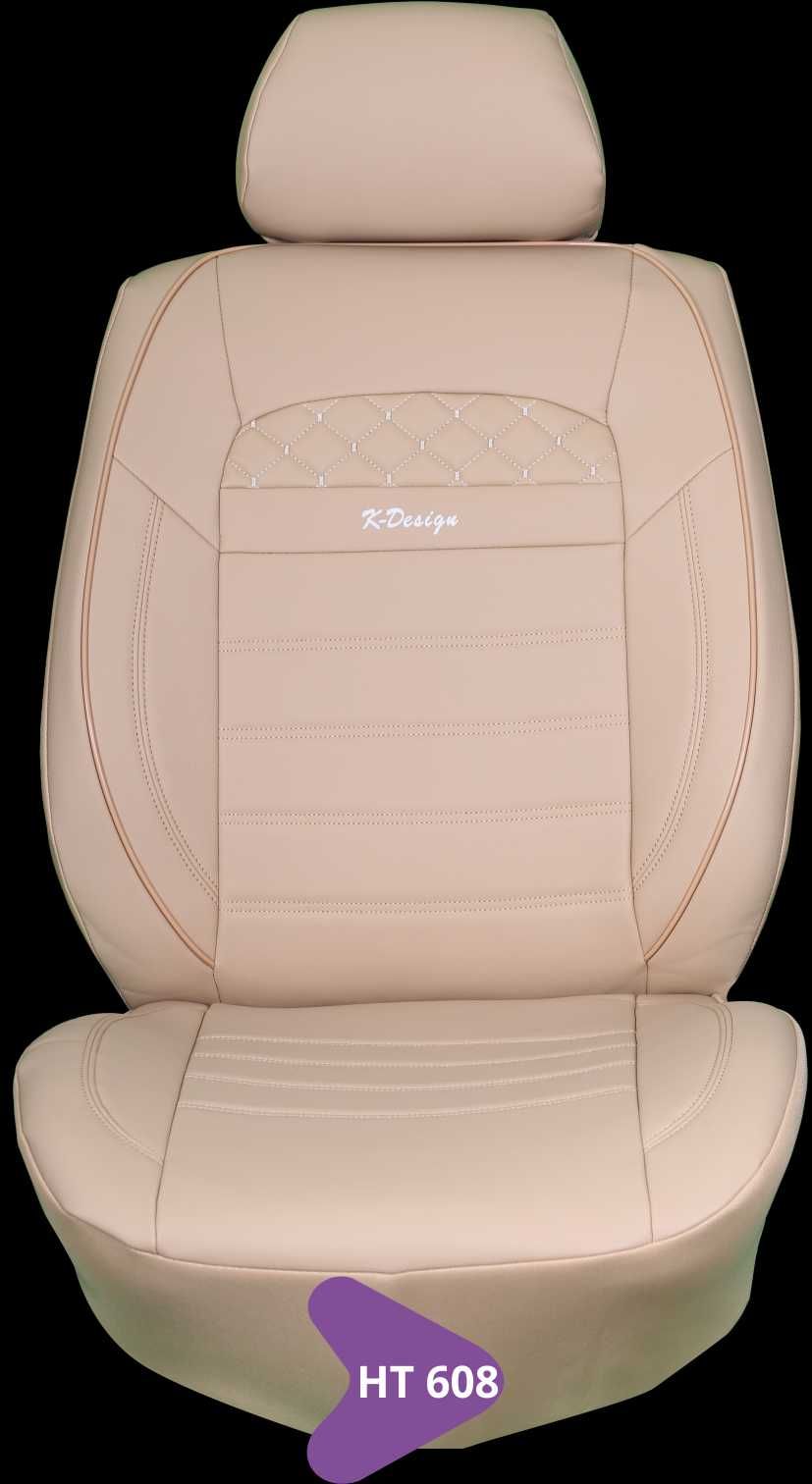 Huse scaun auto Piele Ecologica SPORT set complet Bej