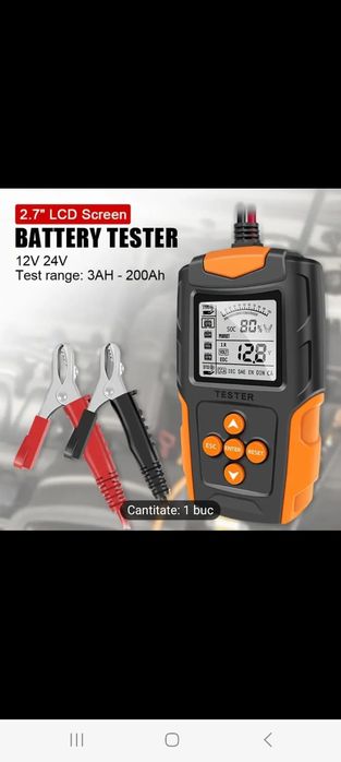 Tester Baterii Auto Efb Agm Gel 12V 24V nou