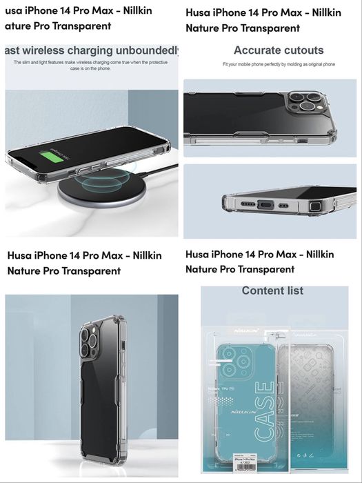 Husa iPhone 14 Pro Max - Nillkin Nature Pro Transparent