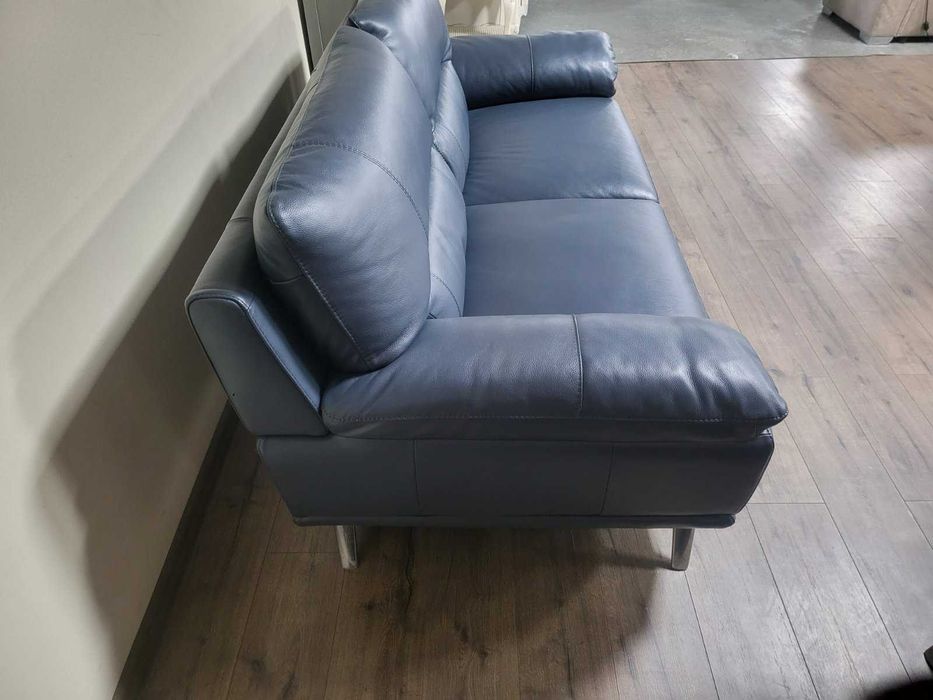 Син кожен комплект дивани тройка и двойка