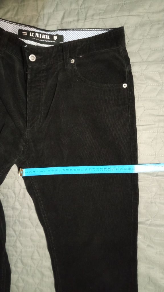 Pantaloni de velur negri US Polo Assn. marimea W34/ L32