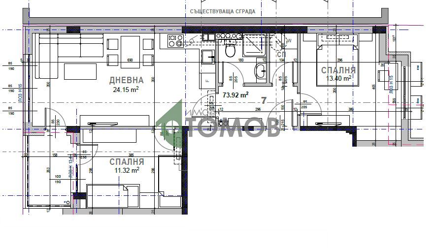 Тристаен апартамент ново строителство в кв. Казански, БЕЗ КОМИСИОННА