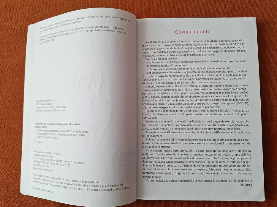 Cartea mea de GRAMATICĂ. Clasa a VIII-a- Sofia Dobra