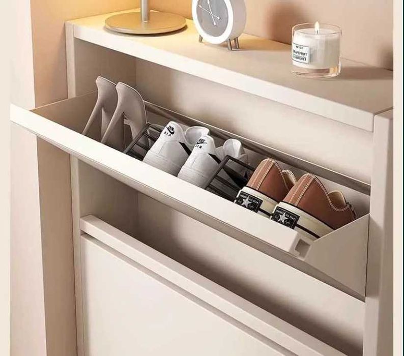 Настенный обувной шкаф для прихожей/ очень тонкий но вместительный