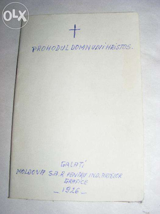 Carte religioasa,Prohodul Domnului Hristos 1926,de Colectie,tr.GRATUIT