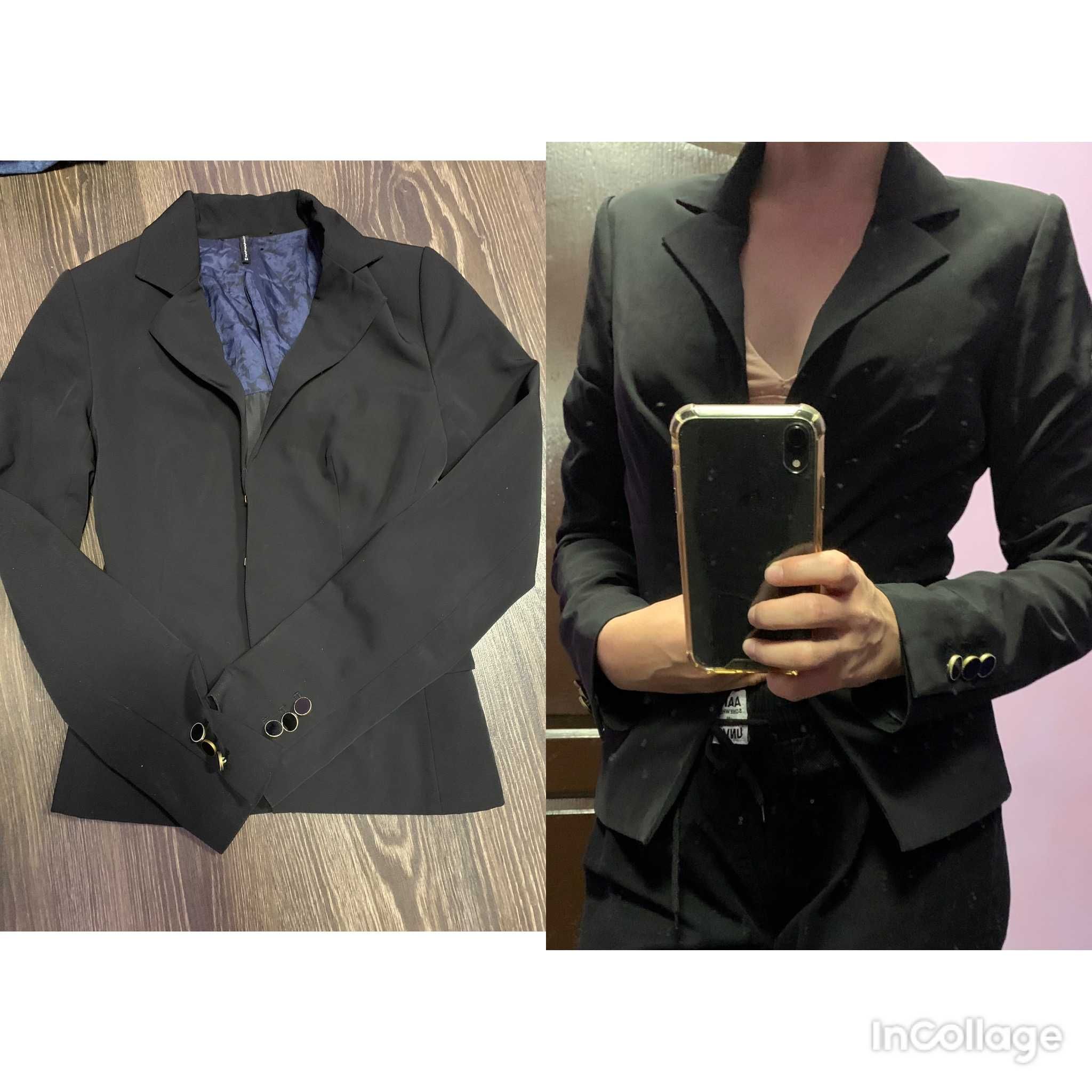 Классический черный пиджак  женский, цветные пиджаки  и зеленый. S 44