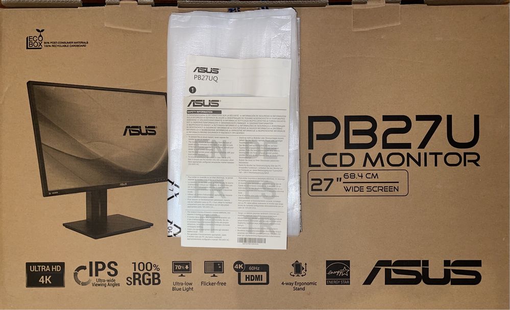 Vand monitor asus PB27UQ 4k 60hz 27inch SRGB IPS