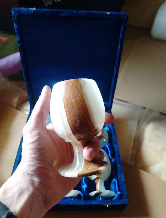 Goblete whiskey onyx quartz geodă