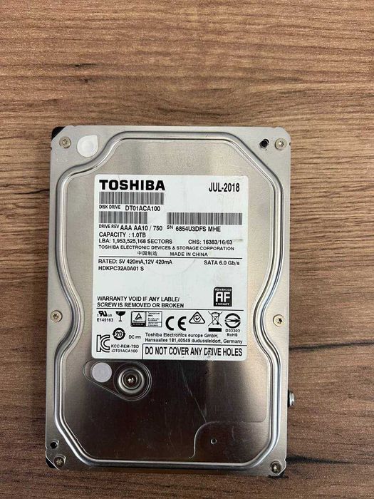 Надежный Жесткий диск Toshiba 1.0 TB DT01ACA100