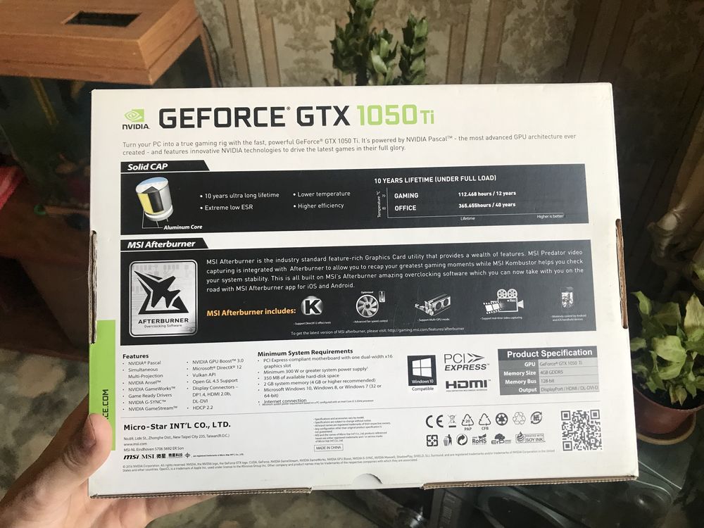 MSI GeForce GTX 1050 TI