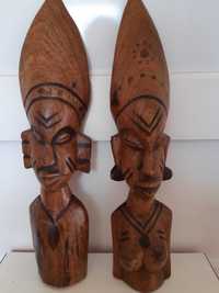 Cuplu statuete africane , sculptate in lemn, inaltime40cm