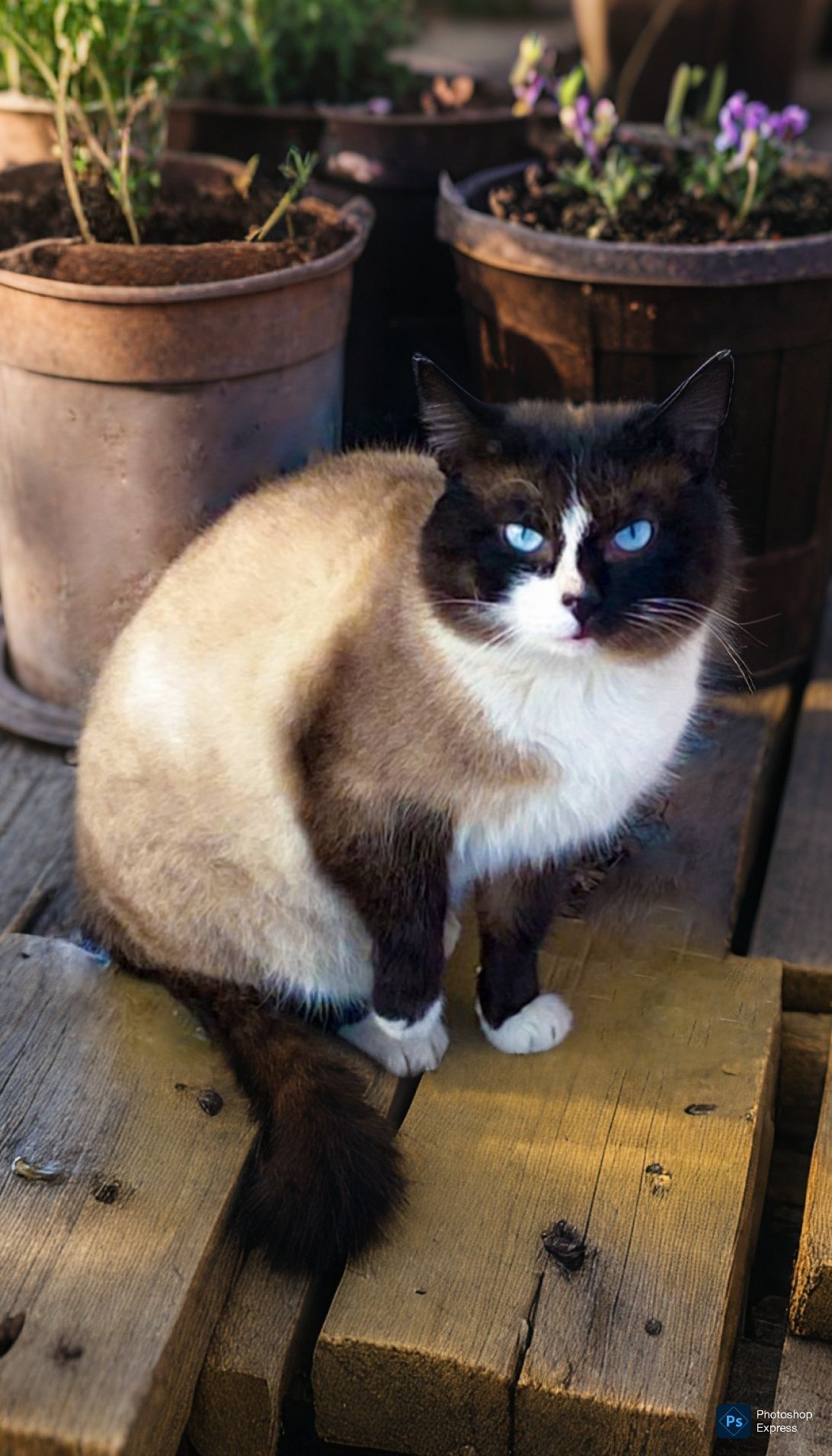 Кот ласковый, почти породистый окраса snowshoe