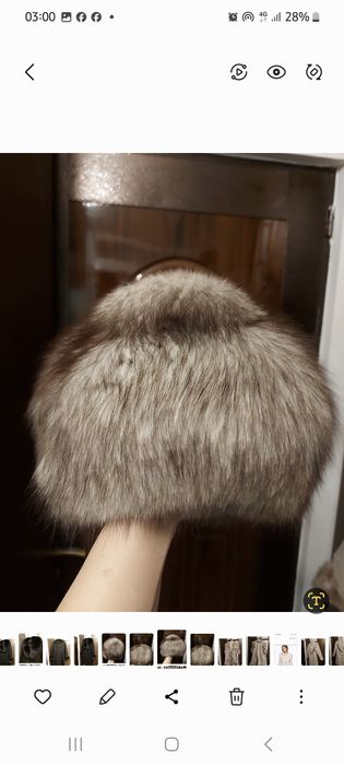 Vând căciulă vulpe argintie