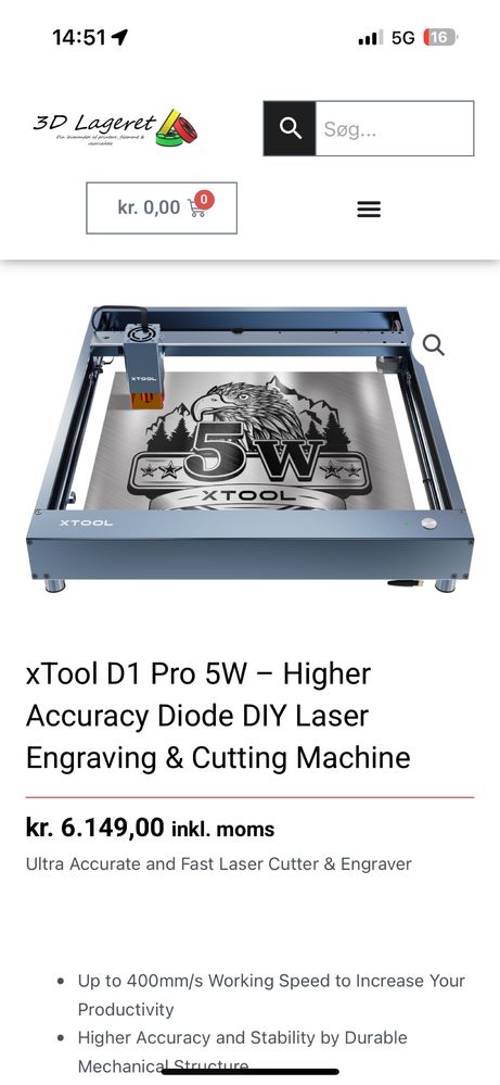 xTool D1 Pro: 5W настолна лазерна гравираща машина за рязане