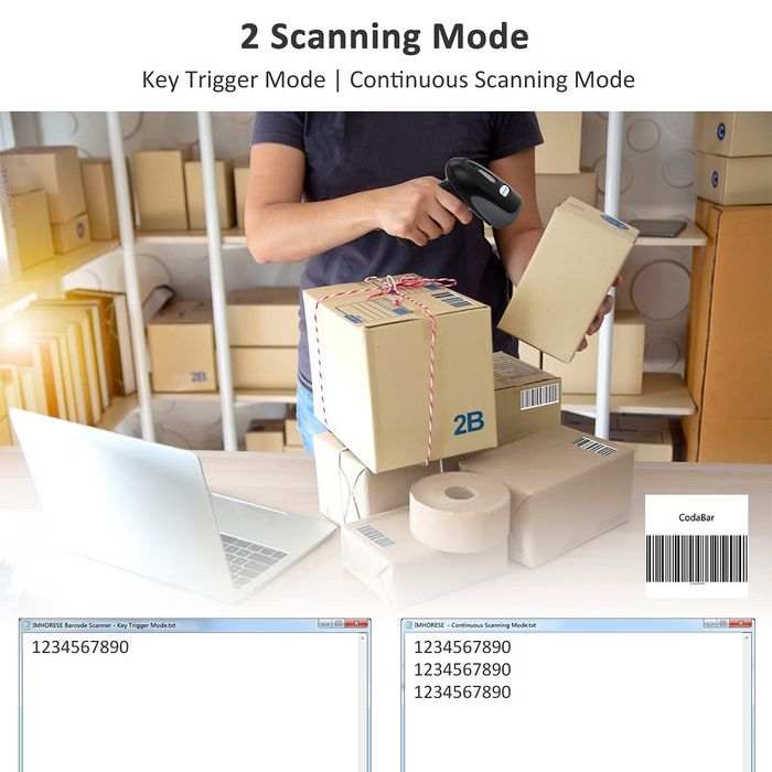 Bluetooth Баркод скенер четец IMHORESE C6150BT - Bluetooth 1D CCD