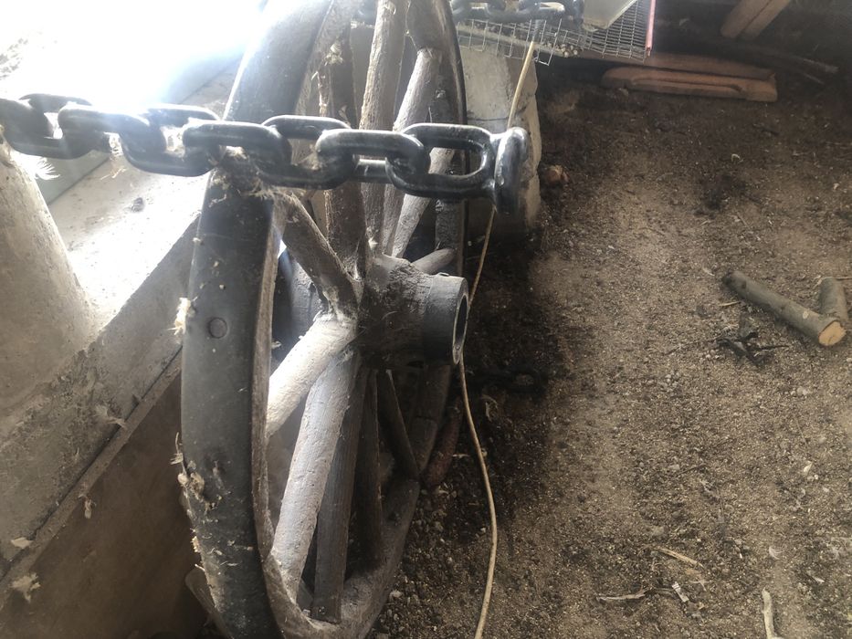 Vand roata car din lemn si metal