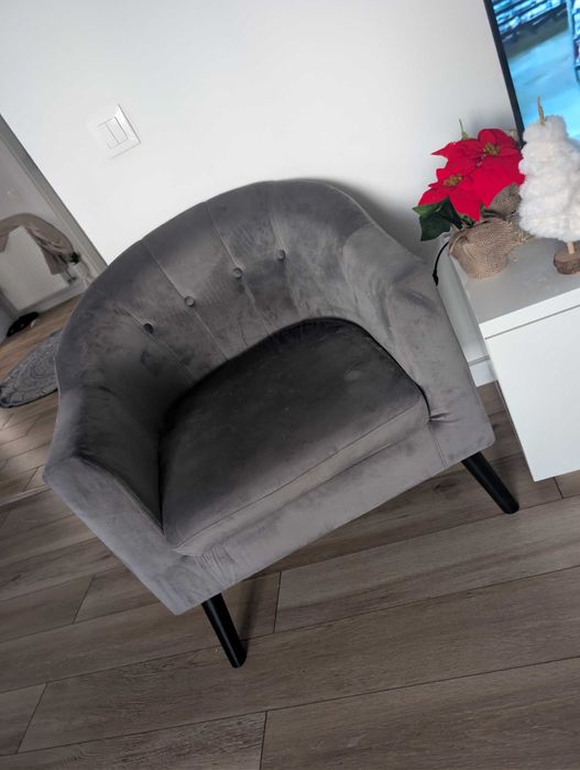 Canapea fixa catifea + 2 fotolii